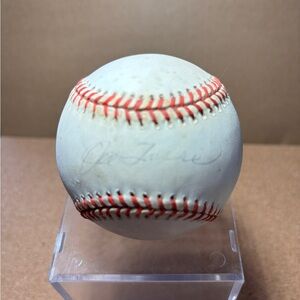 Joe Torre, Billy Gardner, Mel Stottlemyre Autographed Baseball in display case